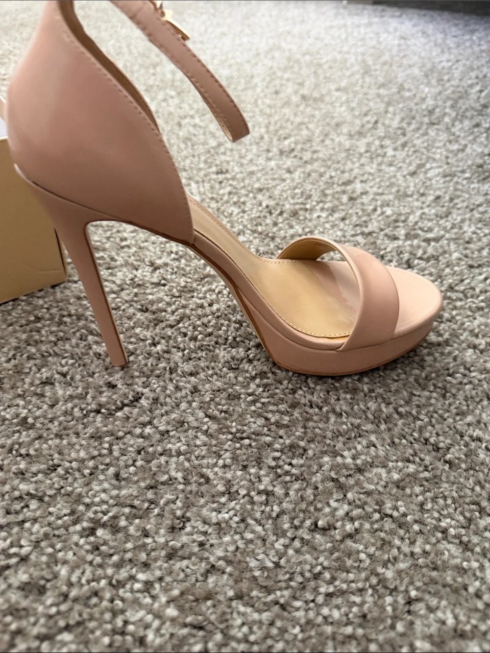 Michael Kors Blush Patent Platform Ankle-Strap Heels
